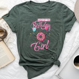 Dad Of The Birthday Girl Donut Daddy Matching Family Bella Canvas T-shirt | Mazezy