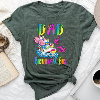 Dad Of The Birthday Girl Rolling Skate Family Party Bella Canvas T-shirt - Thegiftio UK