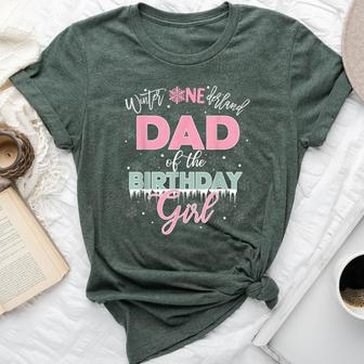 Dad Of The Birthday Girl Winter Onederland Family Bella Canvas T-shirt - Thegiftio UK
