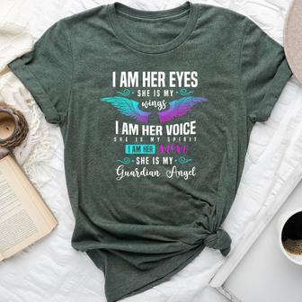 My Daughter Is My Guardian Angel I Am Her Mom Grief Bella Canvas T-shirt | Mazezy