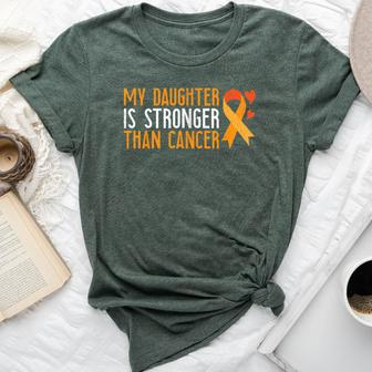 My Daughter Is Stronger Than Cancer Leukemia Awareness Bella Canvas T-shirt | Mazezy