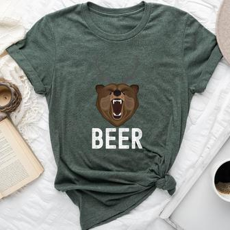 Deer Antlers Bear Hunter Idea Craft Beer Bella Canvas T-shirt | Mazezy