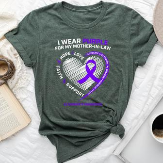 Dementia Mother In Law Purple Mom Alzheimers Awareness Bella Canvas T-shirt | Mazezy DE