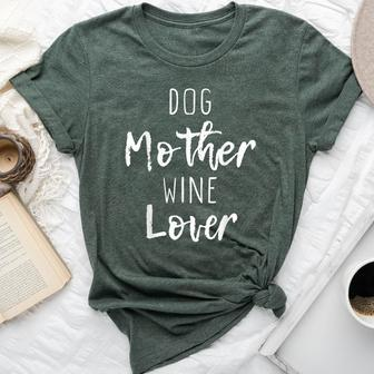Dog Mother Wine Lover Cute Mom Drinking Christmas Bella Canvas T-shirt | Mazezy