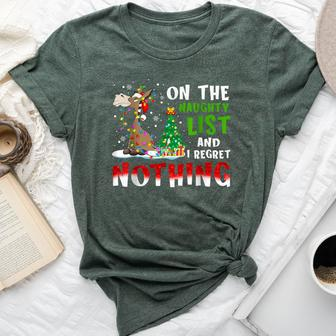 Donkey Christmas On The Naughty List And I Regret Nothing Bella Canvas T-shirt - Seseable