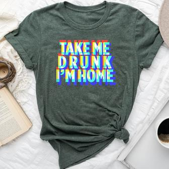 Take Me Drunk I'm Home Fun Drinking Party Bella Canvas T-shirt | Mazezy