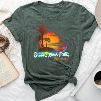 Dunn's River Falls Summer Vacation Palm Trees Sunset Men Bella Canvas T-shirt | Mazezy