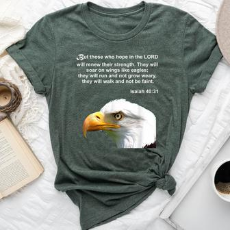 Eagle Bible Verse Isaiah 40 31 Christian Bella Canvas T-shirt | Mazezy