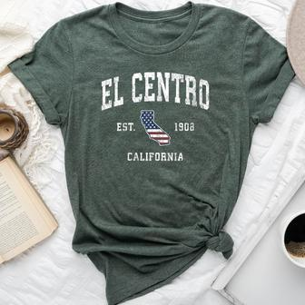 El Centro California Ca Vintage American Flag Sports Bella Canvas T-shirt | Mazezy