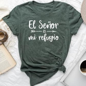 El Señor Es Mi Refugio Cita Religiosa Spanish Christian Bella Canvas T-shirt | Mazezy