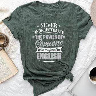 English For & Never Underestimate Bella Canvas T-shirt - Seseable