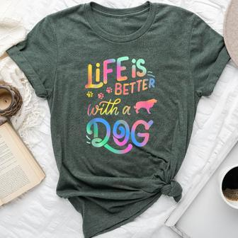 Estrela Mountain Dog Life Is Better With My Dog Mom Dad Bella Canvas T-shirt | Mazezy