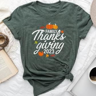 Family Thanksgiving 2023 Fall Autumn Matching Family Bella Canvas T-shirt | Mazezy