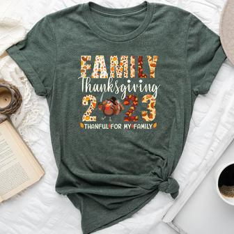 Family Thanksgiving 2023 Fall Autumn Turkey Matching Family Bella Canvas T-shirt | Mazezy