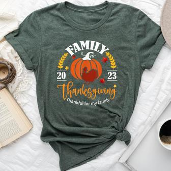 Family Thanksgiving Day 2023 Matching Thankful Autumn Fall Bella Canvas T-shirt | Mazezy