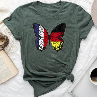 France And Germany Mix Butterfly Half German Half French Bella Canvas T-shirt | Mazezy CA