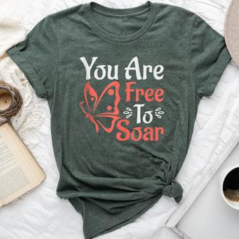 You Are Free To Soar Entomology Butterfly Lovers Quote Bella Canvas T-shirt | Mazezy UK