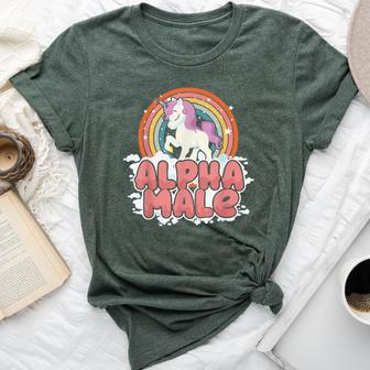 Alpha Male Unicorn Lover Rainbow Sarcastic Bella Canvas T-shirt - Seseable