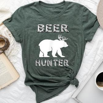 Bear Deer Beer Hunting Bella Canvas T-shirt | Mazezy