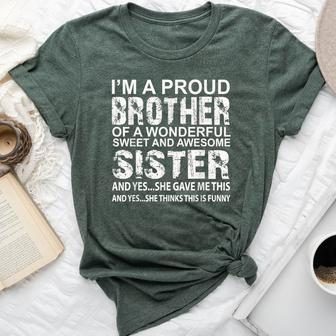 Birthday For Brother From Awesome Sister Present Bella Canvas T-shirt | Mazezy