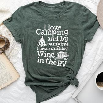 Camping Wine Rv Trailer Camper Vacation Bella Canvas T-shirt | Mazezy