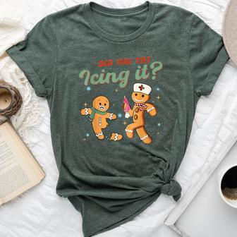 Christmas Nurse Did You Try Icing It Gingerbread Man Bella Canvas T-shirt | Mazezy