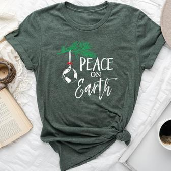 Christmas Tree Lights Ugly Sweater Peace On Earth Bella Canvas T-shirt - Monsterry AU