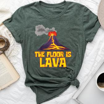 Cute The Floor Is Lava Volcano Science Teacher Bella Canvas T-shirt | Mazezy
