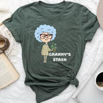 Granny's Weed Stash For Grandma Stoner Bella Canvas T-shirt | Mazezy