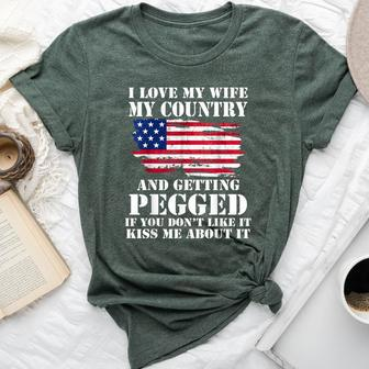 I Love My Wife My Country And Getting Pegged Vintage Bella Canvas T-shirt | Mazezy