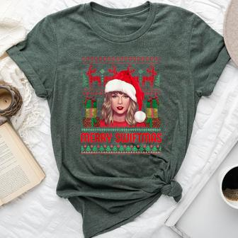 Merry Swiftmas Era Christmas Ugly Sweater Xmas Bella Canvas T-shirt | Mazezy