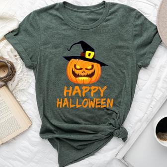 Pumpkin Happy Halloween Costume Boys Girls Bella Canvas T-shirt - Seseable
