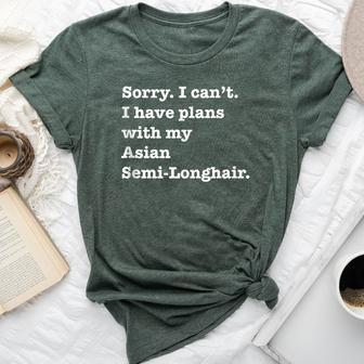 Sarcastic I Have Plans With My Asian Semi Longhair Cat Bella Canvas T-shirt | Mazezy