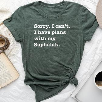 Sarcastic I Have Plans With My Suphalak Cat Bella Canvas T-shirt | Mazezy