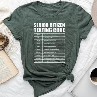 Senior Citizen Translation Phone Texting Message Bella Canvas T-shirt | Mazezy