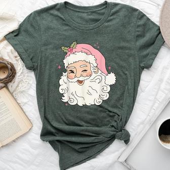 Vintage Pink Santa Claus Pink Christmas Women Bella Canvas T-shirt - Thegiftio UK