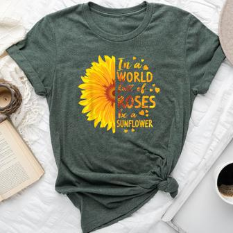 World Roses Sunflower Girls Love Bella Canvas T-shirt | Mazezy