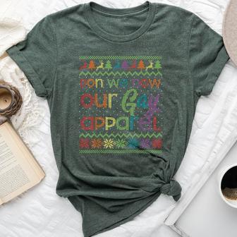 Gay Christmas Lgbt Don We Now Our Gay Apparel Rainbow Bella Canvas T-shirt - Thegiftio UK