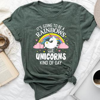 Girl It's Going To Be A Rainbows And Unicorns Kind Of Day Bella Canvas T-shirt - Thegiftio UK