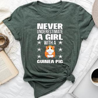 Girls Never Underestimate A Girl With A Guinea Pig Bella Canvas T-shirt - Monsterry UK
