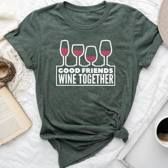 Good Friends Wine Together Tasting Drinking Bella Canvas T-shirt - Seseable