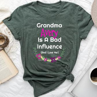 Grandma Avery Bad Influence Love Bella Canvas T-shirt | Mazezy