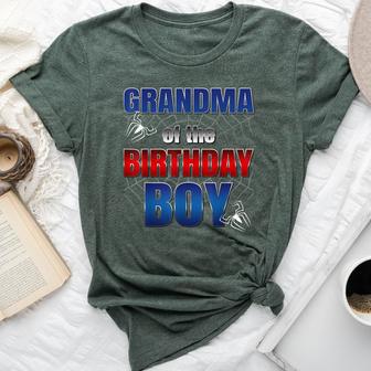 Grandma Birthday Boy Spider Web Birthday Party Decorations Bella Canvas T-shirt - Thegiftio UK