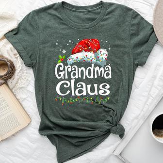 Grandma Claus Christmas Lights Family Matching Pajama Bella Canvas T-shirt - Thegiftio UK