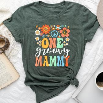 Groovy Mammy Retro Mom Birthday Matching Family Party Bella Canvas T-shirt | Mazezy