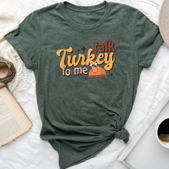 Groovy Thanksgiving Day Family Matching Talk Turkey To Me Bella Canvas T-shirt - Monsterry