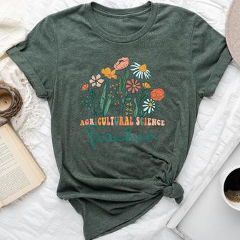 Groovy Wildflower Agricultural Science Teacher Bella Canvas T-shirt | Mazezy
