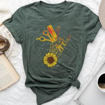 Hairstylist Sunflower Hippie Hair Salon Bella Canvas T-shirt | Mazezy