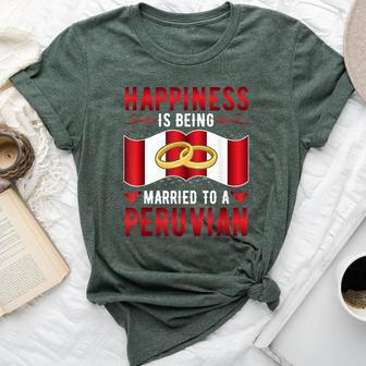 Happiness Is Being Married To A Peruvian Girl Wife Husband Bella Canvas T-shirt | Mazezy