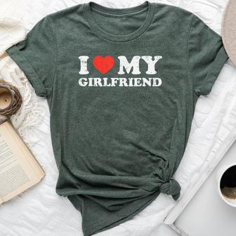 I Heart My Girlfriend Love Gf Couple Matching Boyfriend Men Bella Canvas T-shirt - Seseable